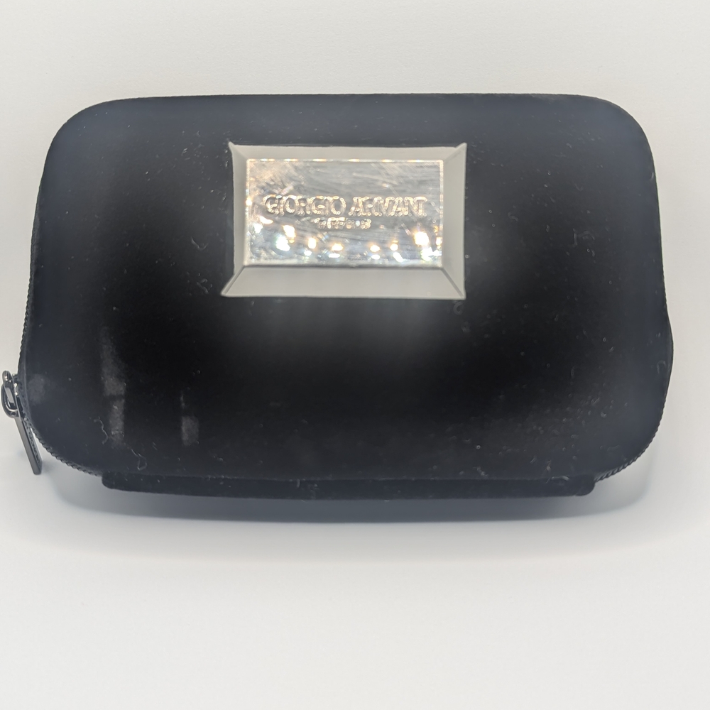 Giorgio Armani Parfums Black Velvet Cosmetic Travel Storage Bag Zippered Luxe